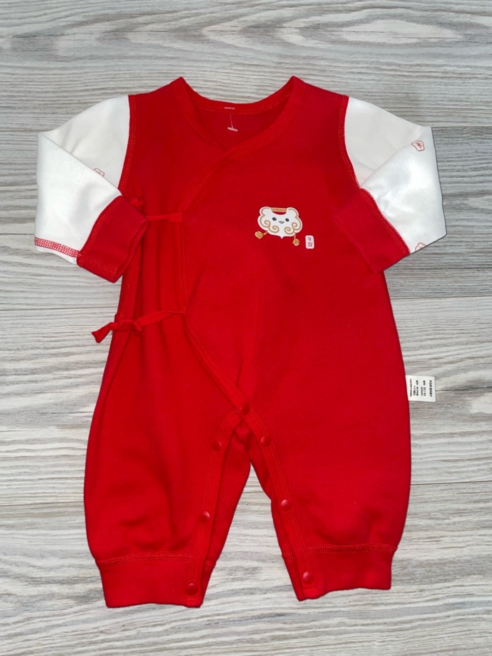 Baby Boy Red Wrap One-Piece Romper 0-3 Months